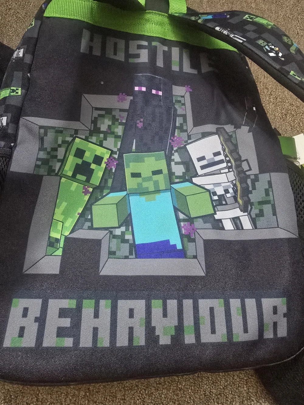 Minecraft Green Backpack and Lunch Bag Set